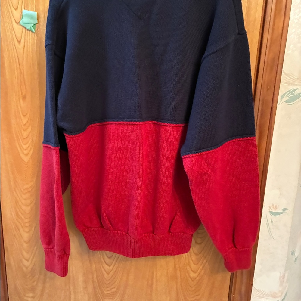 Tommy Hilfiger V-Neck Red and Blue Shirt